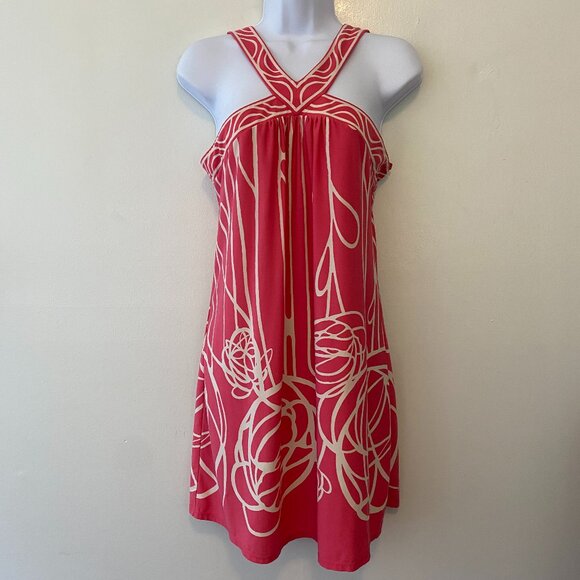 BCBGMaxazria Pink & White Sleeveless Dress Size Small Y2K - Picture 1 of 7